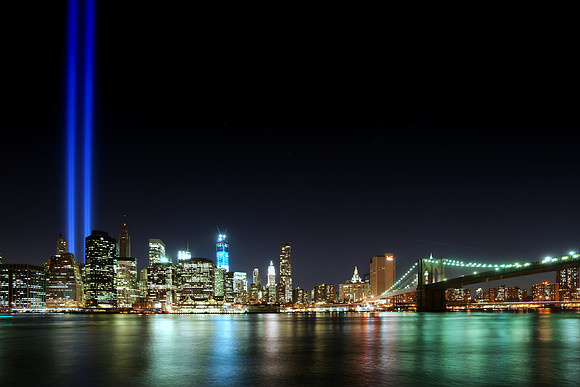 9-11 Memorial: towers of light