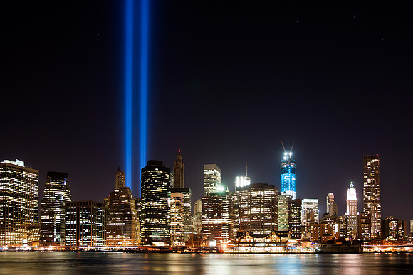 9-11 Memorial: towers of light