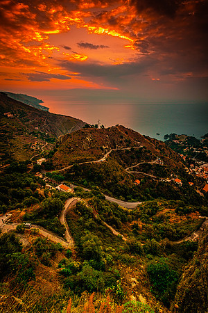 View from Castamola to Taormina