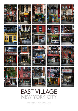 compilation of small business in the East Village, New York